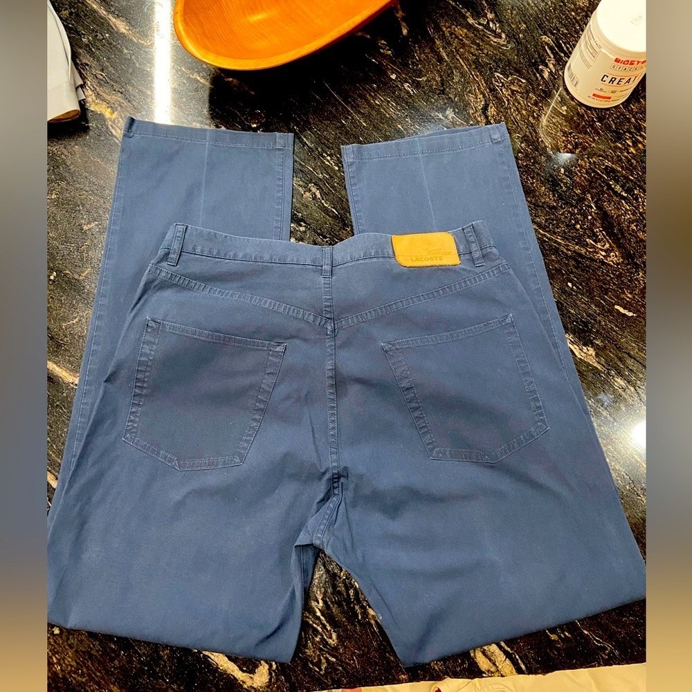 Lacoste 36 Navy Straight Leg Casual Pants